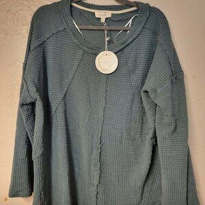 Umgee Sweater Women’s Size XL Green Long Sleeves Pullover